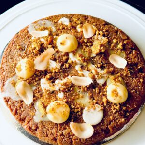Honey Cinnamon Crumble Cookie Cake